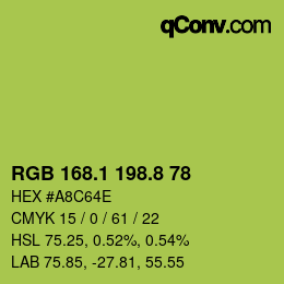 カラーコード: RGB 168.1 198.8 78 | qconv.com