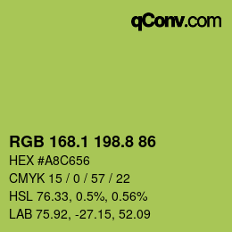 カラーコード: RGB 168.1 198.8 86 | qconv.com