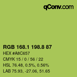 カラーコード: RGB 168.1 198.8 87 | qconv.com