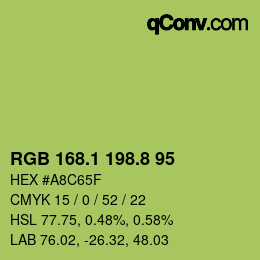 カラーコード: RGB 168.1 198.8 95 | qconv.com