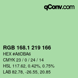 カラーコード: RGB 168.1 219 166 | qconv.com