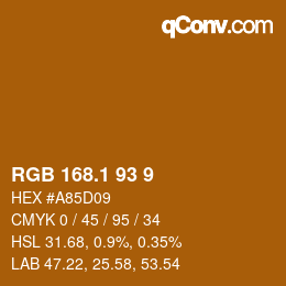 カラーコード: RGB 168.1 93 9 | qconv.com