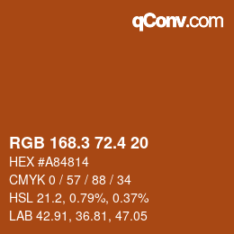 カラーコード: RGB 168.3 72.4 20 | qconv.com