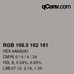 Color code: RGB 168.5 162 161 | qconv.com