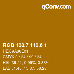 カラーコード: RGB 168.7 110.6 1 | qconv.com