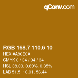 カラーコード: RGB 168.7 110.6 10 | qconv.com