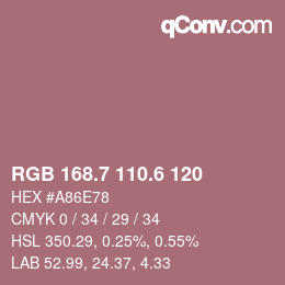 カラーコード: RGB 168.7 110.6 120 | qconv.com