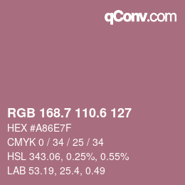 カラーコード: RGB 168.7 110.6 127 | qconv.com