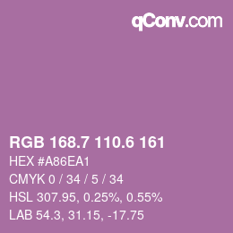 カラーコード: RGB 168.7 110.6 161 | qconv.com