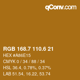 カラーコード: RGB 168.7 110.6 21 | qconv.com