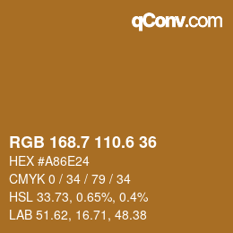 カラーコード: RGB 168.7 110.6 36 | qconv.com