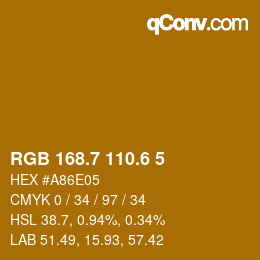 カラーコード: RGB 168.7 110.6 5 | qconv.com