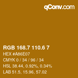 カラーコード: RGB 168.7 110.6 7 | qconv.com