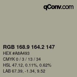 Color code: RGB 168.9 164.2 147 | qconv.com