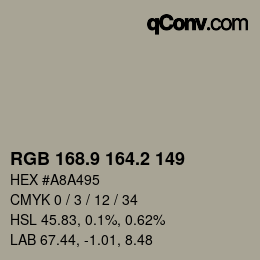 Color code: RGB 168.9 164.2 149 | qconv.com