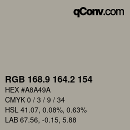 Color code: RGB 168.9 164.2 154 | qconv.com