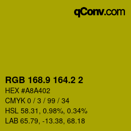 カラーコード: RGB 168.9 164.2 2 | qconv.com