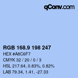 カラーコード: RGB 168.9 198 247 | qconv.com