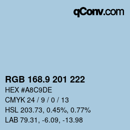 Color code: RGB 168.9 201 222 | qconv.com