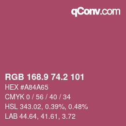 Color code: RGB 168.9 74.2 101 | qconv.com