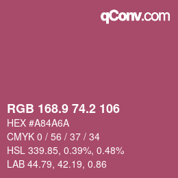 Color code: RGB 168.9 74.2 106 | qconv.com