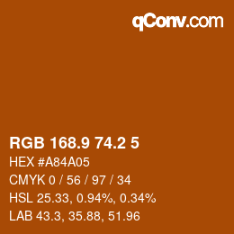 Color code: RGB 168.9 74.2 5 | qconv.com