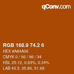 Color code: RGB 168.9 74.2 6 | qconv.com