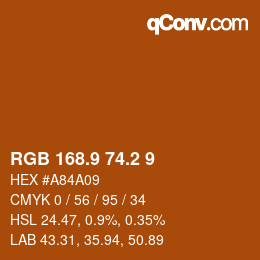 Color code: RGB 168.9 74.2 9 | qconv.com