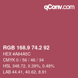 Color code: RGB 168.9 74.2 92 | qconv.com