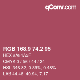 カラーコード: RGB 168.9 74.2 95 | qconv.com