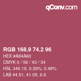 Color code: RGB 168.9 74.2 96 | qconv.com