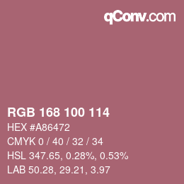 颜色代码: RGB 168 100 114 | qconv.com