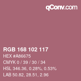 Code couleur: RGB 168 102 117 | qconv.com