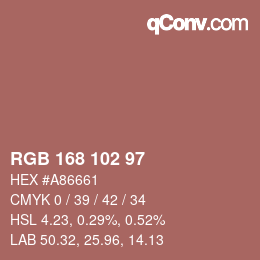 Código de color: RGB 168 102 97 | qconv.com