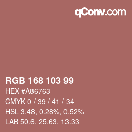 Farbcode: RGB 168 103 99 | qconv.com