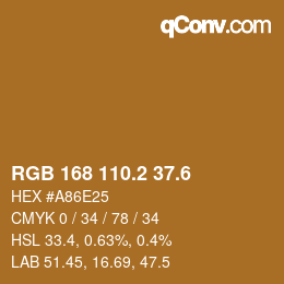 カラーコード: RGB 168 110.2 37.6 | qconv.com