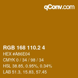 カラーコード: RGB 168 110.2 4 | qconv.com