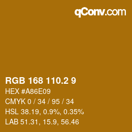 カラーコード: RGB 168 110.2 9 | qconv.com