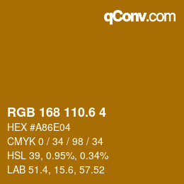 カラーコード: RGB 168 110.6 4 | qconv.com