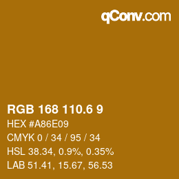 カラーコード: RGB 168 110.6 9 | qconv.com