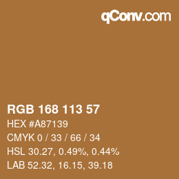 颜色代码: RGB 168 113 57 | qconv.com