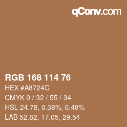 Farbcode: RGB 168 114 76 | qconv.com