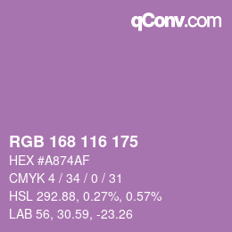 Color code: RGB 168 116 175 | qconv.com