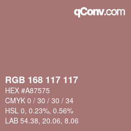 Color code: RGB 168 117 117 | qconv.com