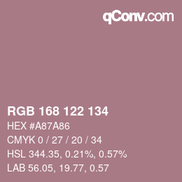 カラーコード: RGB 168 122 134 | qconv.com