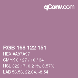 Farbcode: RGB 168 122 151 | qconv.com