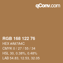 Farbcode: RGB 168 122 76 | qconv.com