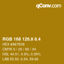 カラーコード: RGB 168 126.8 8.4 | qconv.com