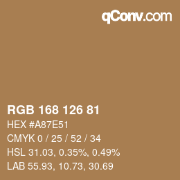 Código de color: RGB 168 126 81 | qconv.com