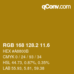 カラーコード: RGB 168 128.2 11.6 | qconv.com